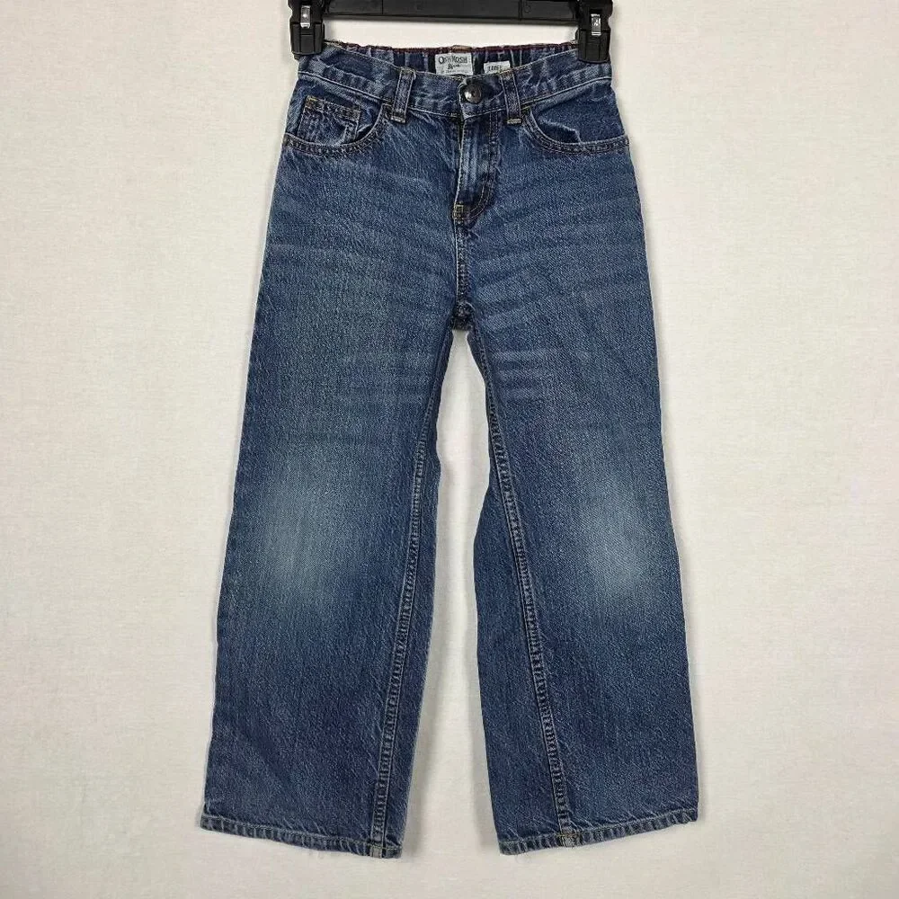 OshKosh B’gosh Boys Jeans Size 8 Wide Leg Adjustable Waist